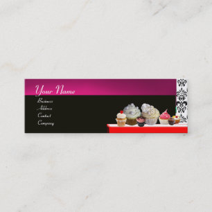 DELICIÖSA MUFFINSAR ÖNSKAR SHOP, Rosa Lila Violet Mini Visitkort