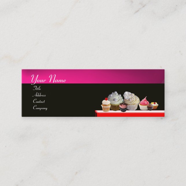 DELICIÖSA MUFFINSAR ÖNSKAR SHOP, Rosa Lila Violet Mini Visitkort (Framsida)
