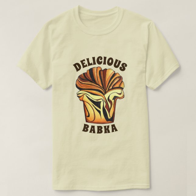 Delicious Babka Chocolate Bread Loaf Jewish Bakery T Shirt (Design framsida)