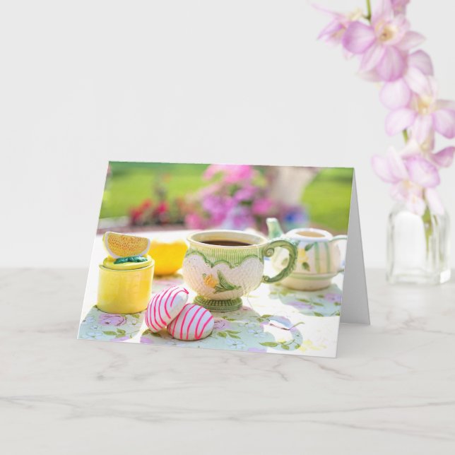 Delicious Breakfast Tea Party Lemon Drink Kort (Orkide)