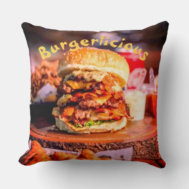 Delicious Burger Kudde (Framsida)