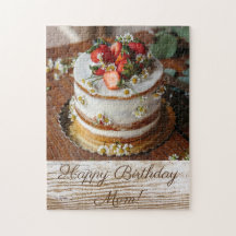 Delicious Cake Topped med Strawbär Birthday