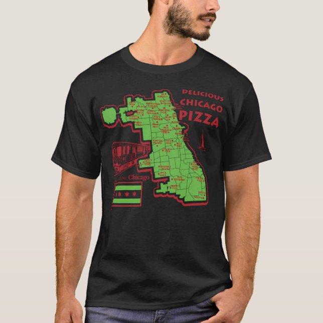Delicious Chicago Pizza T Shirt (Framsida)