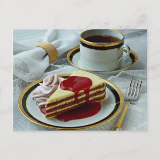 Delicious Coffee och baumkuchen torte Vykort