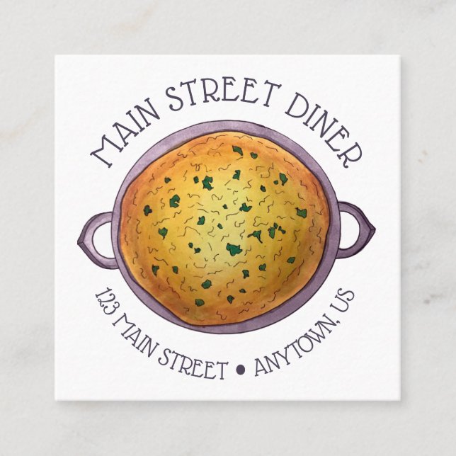 Delicious Daal Vegetarian Indian Red Lentil Dal Fyrkantigt Visitkort (Framsida)