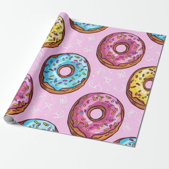 Delicious Donut Mönster Presentpapper (Utrullad)