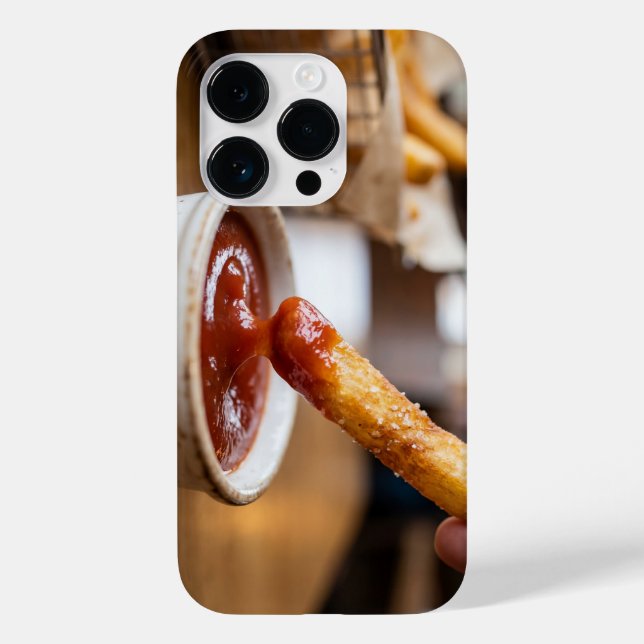 Delicious French Fry and Ketchup Dip iPhone Case (Baksida)