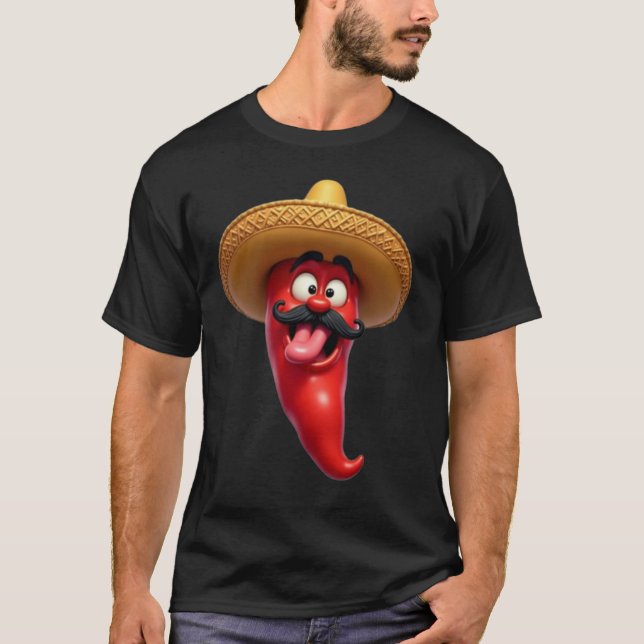 Delicious Hett Red Chili Pepper T Shirt (Framsida)