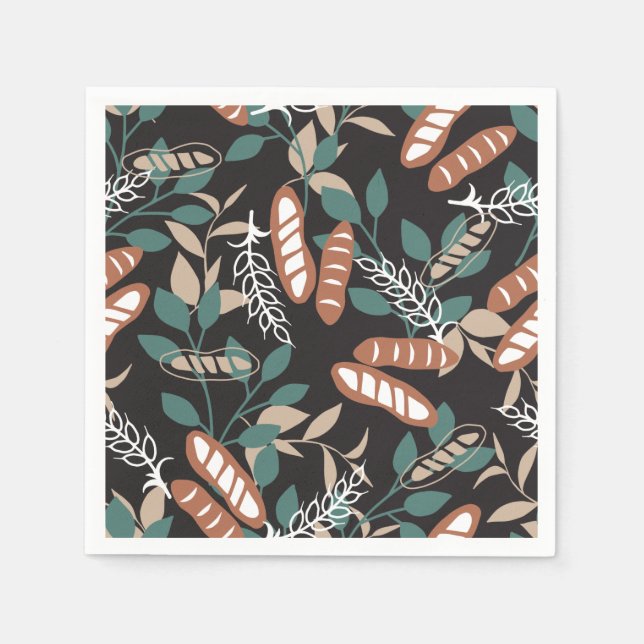 Delicious Homemade Baguette Bread Mönster Pappersservett (Framsidan)