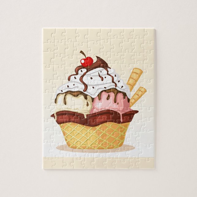 Delicious Ice Cream Jigszle Puzzle Pussel (Creamy Ice Cream Jigsaw Puzzle!)