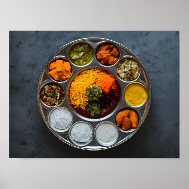 Delicious Indian Hindu Veg Thali Poster (Framsidan)