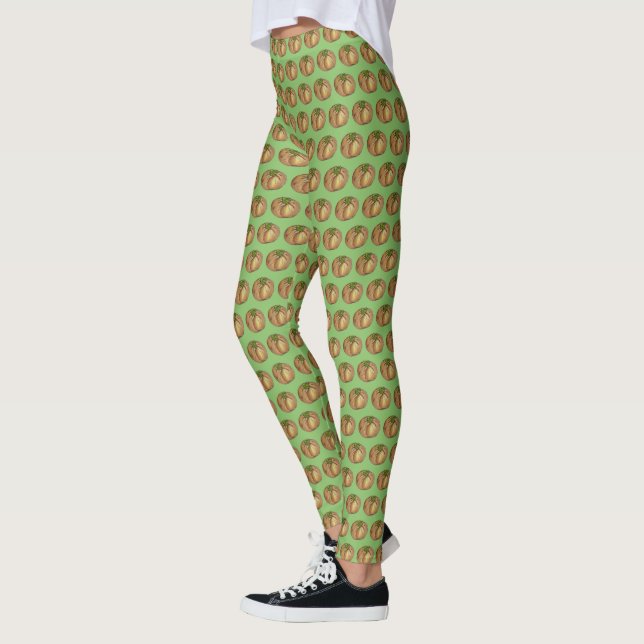 Delicious Knlack Spinach Knish Jewish Deli Food Leggings (Vänster)