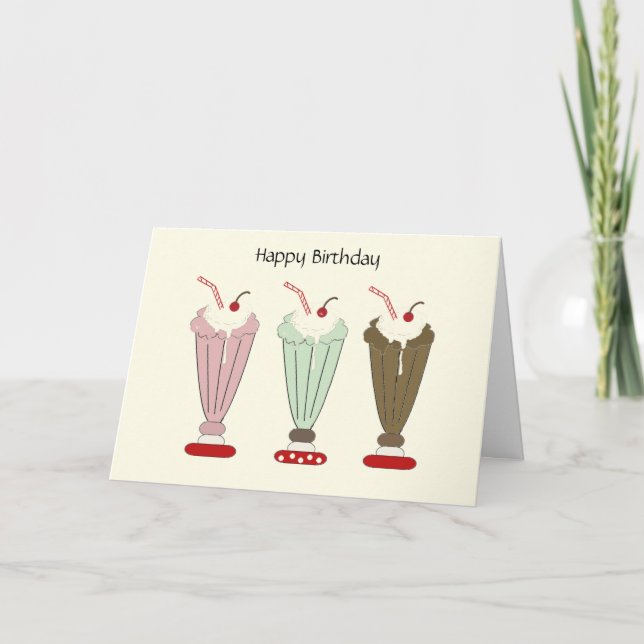 Delicious Milkshake Birthday Kort (Framsida)
