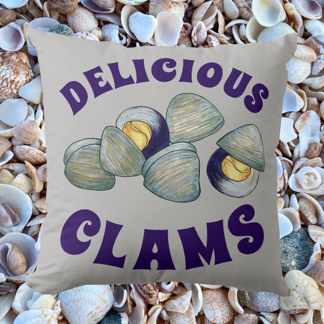 Delicious New England RI Steamed Clams Clambake Kudde (Delicious clams pillow)