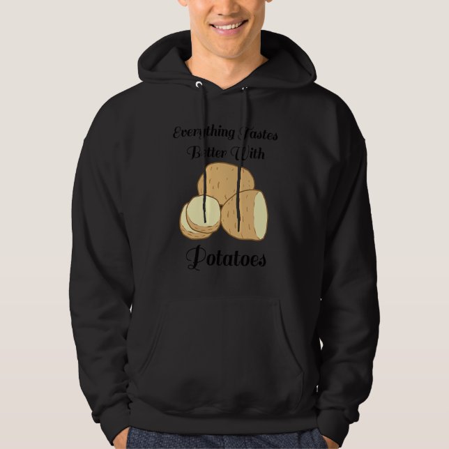 Delicious Potatoes Ironic Quote Hobby Chef Cooking Hoodie (Framsida)
