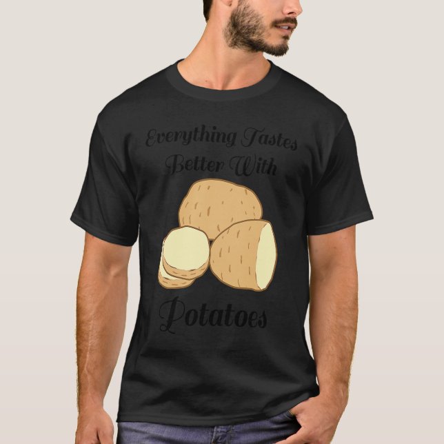 Delicious Potatoes Ironic Quote Hobby Chef Cooking T Shirt (Framsida)