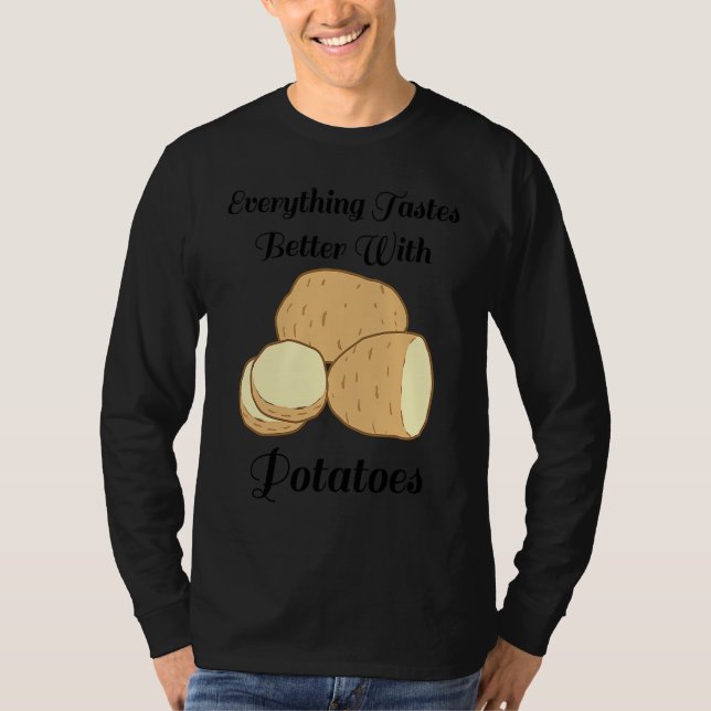 Delicious Potatoes Ironic Quote Hobby Chef Cooking T Shirt (Framsida)
