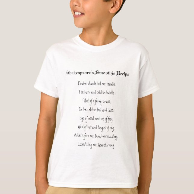 Delicious. Shakespeares Smoothierecept - T Shirt (Framsida)