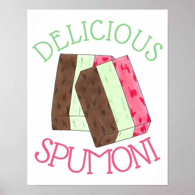 Delicious Spumoni italiensk Gelato Ice Cream Spumo Poster (Framsidan)