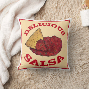 Delicious Tomato Salsa Illustration Kitchen Decor Kudde