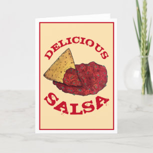 Delicious Tomato Salsa Tortilla Chip Illustration Helgkort