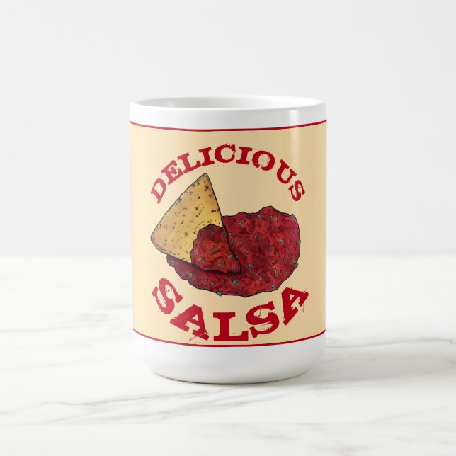 Delicious Tomato Salsa Tortilla Chip Illustration Kaffemugg (Center)
