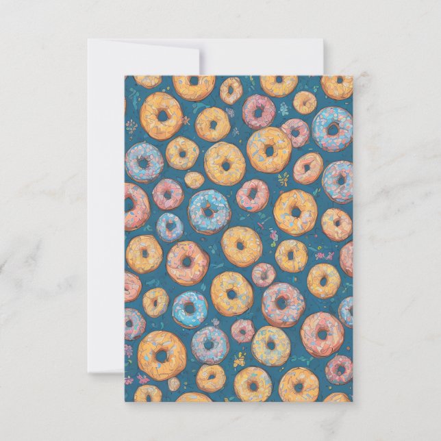 Delight Cartoonish Sprinkle Sweet Donut Mönster Tack Kort (Framsida)
