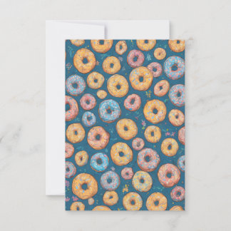 Delight Cartoonish Sprinkle Sweet Donut Mönster Tack Kort
