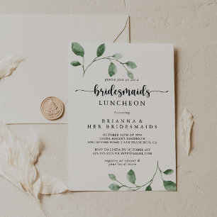 Delight Eucalyptus Bridesmaids Luncheon Shower Inbjudningar