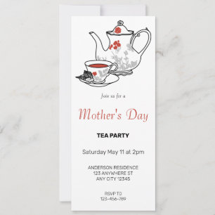 Delight Mors dag Tea Party-inbjudan Inbjudningar