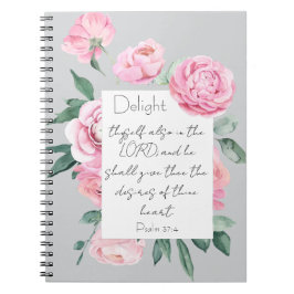 Delight Psalm Rosa Peony Womans Devotional Journal Anteckningsbok