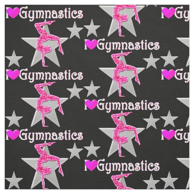 DELIGHTFUL ROSA OCH SVART GYMNASTICS FABRIC TYG (Provkarta)