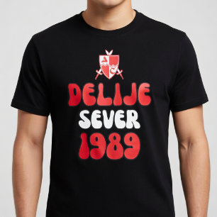 Delije Sever 1989 Ceveno Beli T Shirt