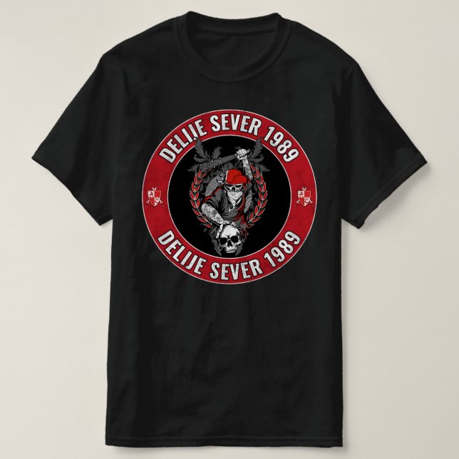 Delije Sever 1989 Crveno Beli Zvezda T Shirt (Design framsida)
