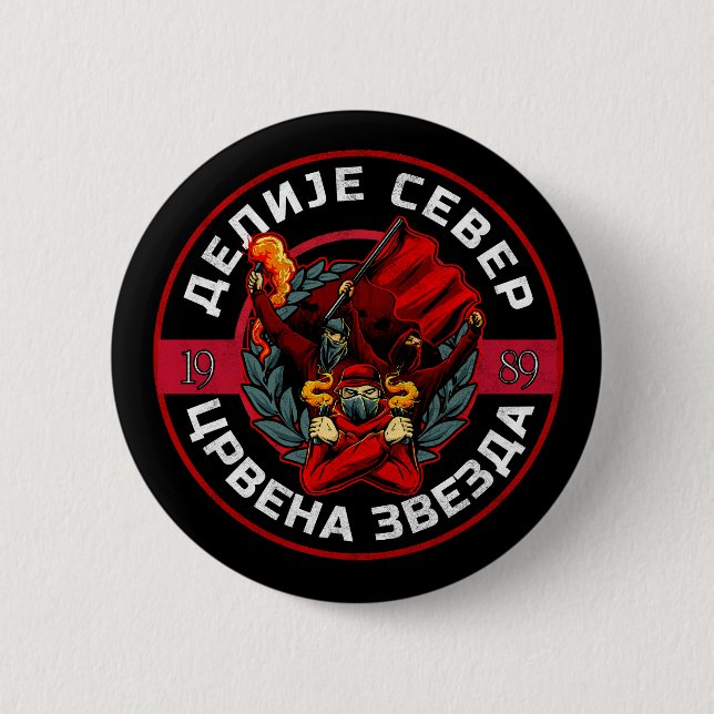 Delije Sever 1989 Röda stjärnan  Knapp (Framsida)