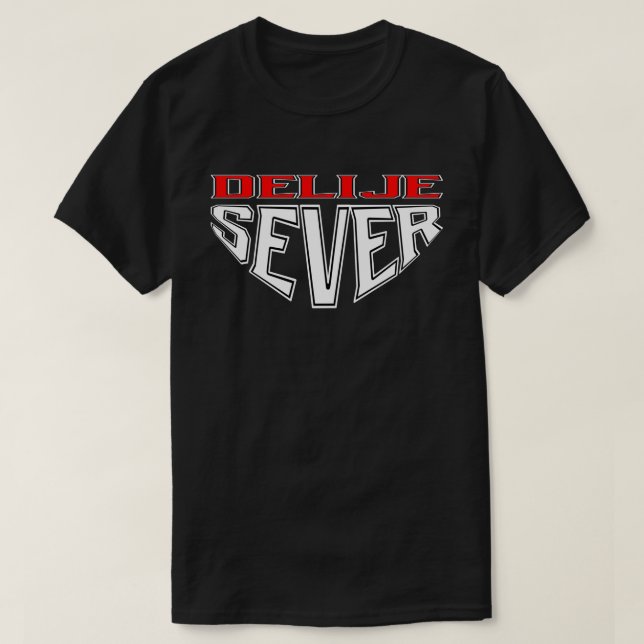 Delije Sever - Röd Vita  T Shirt (Design framsida)