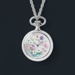 Delikat 3D Pastel Flowers Watch Necklace Armbandsur<br><div class="desc">Vi presenterar vår känsliga Pastel Flowers 3D Watch Necklace, en charmerande kombination av funktioner och elegans. Det här unika halsbandet har en sköljande vaktsduk som är försedd med ömtåliga pastellblommor i en 3D-design som håller i sig. Den vaktande ledaren är utformad med stor noggrannhet, och fungerar både som snyggtens tillbehör...</div>