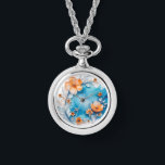 Delikat 3D Pastel Flowers Watch Necklace Armbandsur<br><div class="desc">Vi presenterar vår 3D Blue and Orange Flowers Watch Necklace, en fängslande blandning av funktioner och stil. Det här unika halsbandet har en sköljande vaktsduk som är försedd med fina blå blommor och orangar i en fantastisk 3D-design. Den vaktande ledaren är utformad med stor noggrannhet, och fungerar både som chicens...</div>