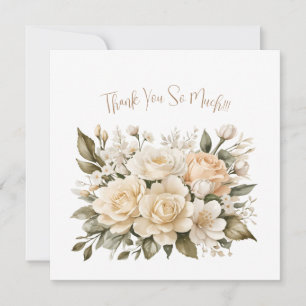 Delikat Beige Blommigt Bouquet Tackkort-kort Tack Kort