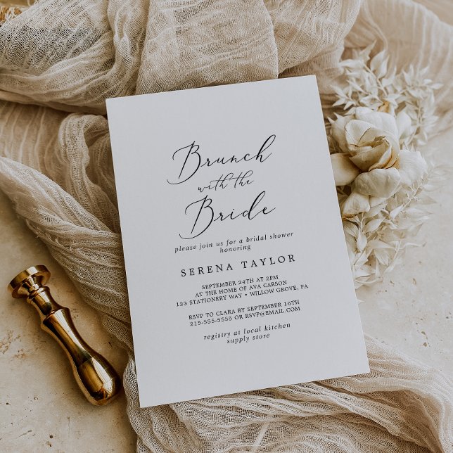 Delikat Black Brunch med Bride Möhippa Inbjudningar (Skapare uppladdad)