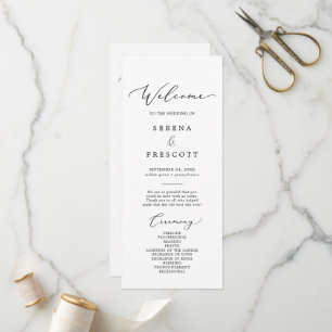 Delikat Black Calligraphy Ampersand Bröllop Program