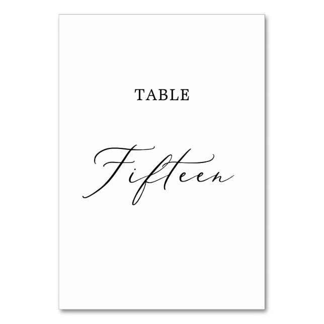 Delikat Black Calligraphy Bord 11 Bordsnummer (Framsidan)