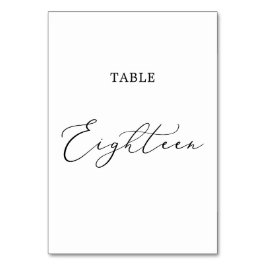 Delikat Black Calligraphy Bord 18 Bordsnummer