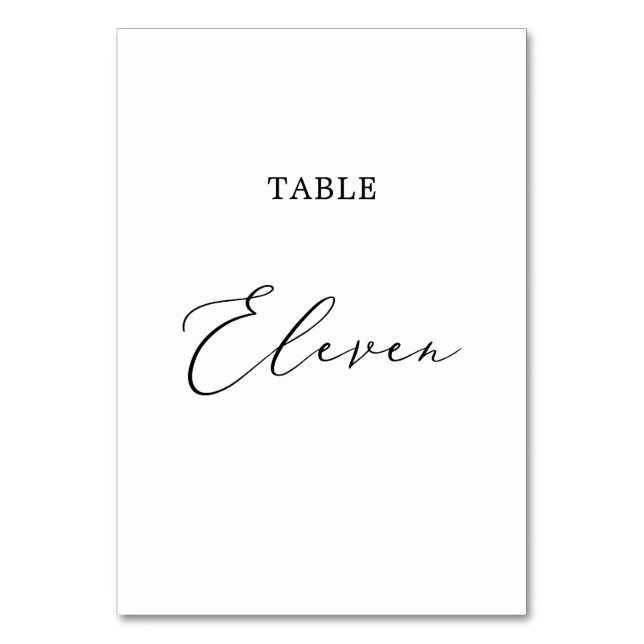 Delikat Black Calligraphy Bord Elva Bordsnummer (Framsidan)