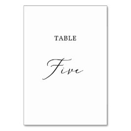 Delikat Black Calligraphy Bord Fem Bordsnummer