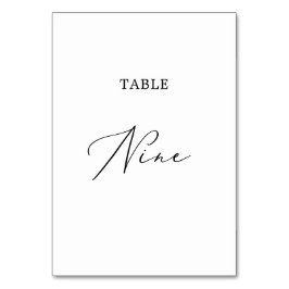 Delikat Black Calligraphy Bord Nine Bordsnummer
