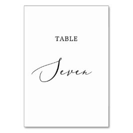 Delikat Black Calligraphy Bord Seven Bordsnummer