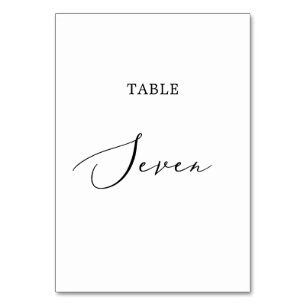 Delikat Black Calligraphy Bord Seven Bordsnummer
