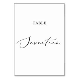 Delikat Black Calligraphy Bord Seventeen Bordsnummer