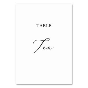 Delikat Black Calligraphy Bord Ten Bordsnummer